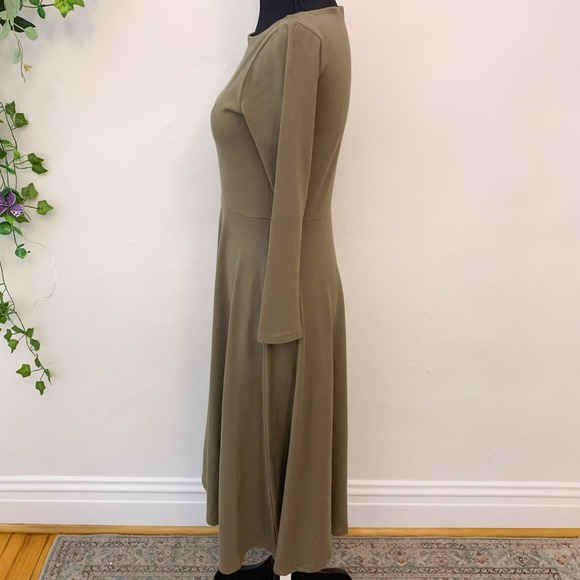 Reformation Wiley Poppyseed Olive Fit Flare Dress Small - Picture 11 of 13